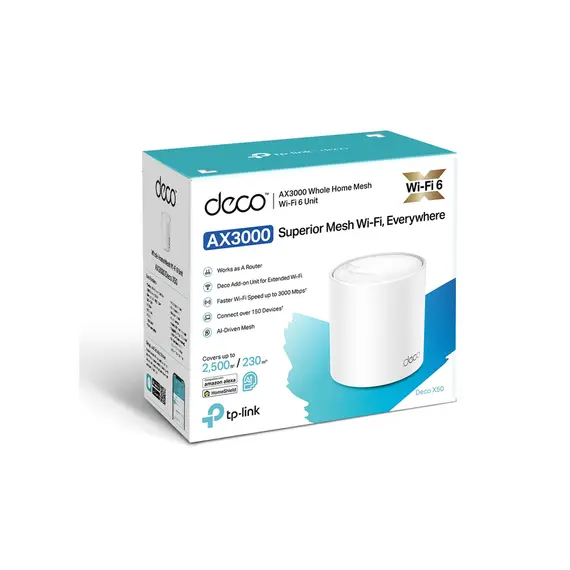 Wi-Fi როუტერი TP-link Deco X50(1-pack) AX3000 Whole Home Mesh Wi-Fi 6 Unit, 5 image - TechMall.geWi-Fi როუტერი TP-link Deco X50(1-pack) AX3000 Whole Home Mesh Wi-Fi 6 Unit, 5 image - TechMall.ge ,Wi-Fi როუტერი TP-link Deco X50(1-pack) AX3000 Whole Home Mesh Wi-Fi 6 Unit, 5 image - TechMall.ge
