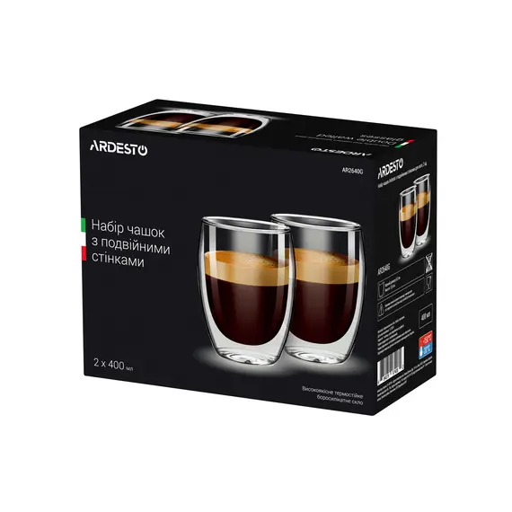 ლატეს ჭიქების ნაკრები ARDESTO Double wall borosilicate glass mug set Ardesto, 400 ml, 2 pcs, 2 image - TechMall.geლატეს ჭიქების ნაკრები ARDESTO Double wall borosilicate glass mug set Ardesto, 400 ml, 2 pcs, 2 image - TechMall.ge ,ლატეს ჭიქების ნაკრები ARDESTO Double wall borosilicate glass mug set Ardesto, 400 ml, 2 pcs, 2 image - TechMall.ge