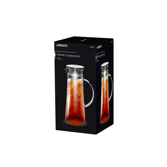 მინის დოქი ARDESTO Pitcher with lid, 1400 ml, borosilicate glass, s/s, 2 image - TechMall.geმინის დოქი ARDESTO Pitcher with lid, 1400 ml, borosilicate glass, s/s, 2 image - TechMall.ge ,მინის დოქი ARDESTO Pitcher with lid, 1400 ml, borosilicate glass, s/s, 2 image - TechMall.ge