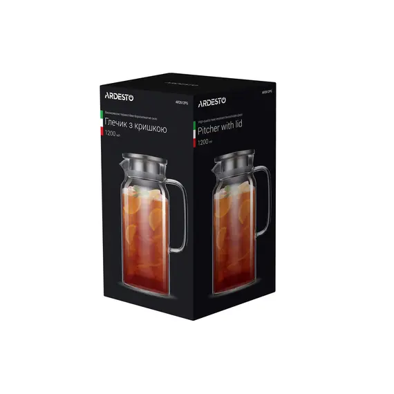 მინის დოქი თავსახურით ARDESTO Pitcher with lid, 1200 ml, borosilicate glass, s/s, 2 image - TechMall.geმინის დოქი თავსახურით ARDESTO Pitcher with lid, 1200 ml, borosilicate glass, s/s, 2 image - TechMall.ge ,მინის დოქი თავსახურით ARDESTO Pitcher with lid, 1200 ml, borosilicate glass, s/s, 2 image - TechMall.ge