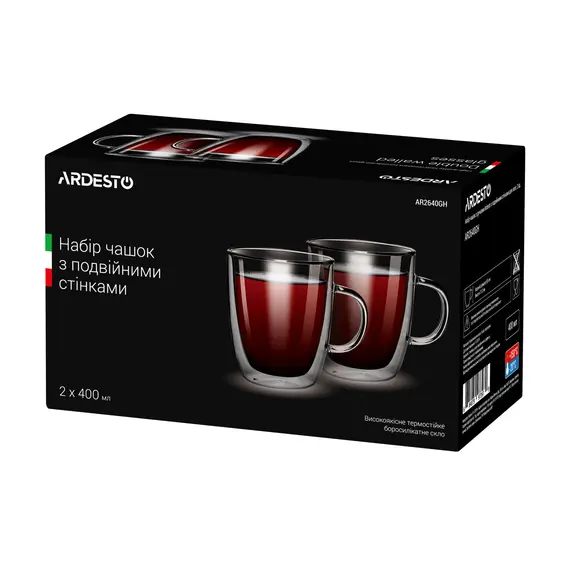 ლატეს ჭიქების ნაკრები  ARDESTO Double wall borosilicate glass mug set, 400 ml, 2 pcs, with handles, 2 image - TechMall.geლატეს ჭიქების ნაკრები  ARDESTO Double wall borosilicate glass mug set, 400 ml, 2 pcs, with handles, 2 image - TechMall.ge ,ლატეს ჭიქების ნაკრები  ARDESTO Double wall borosilicate glass mug set, 400 ml, 2 pcs, with handles, 2 image - TechMall.ge