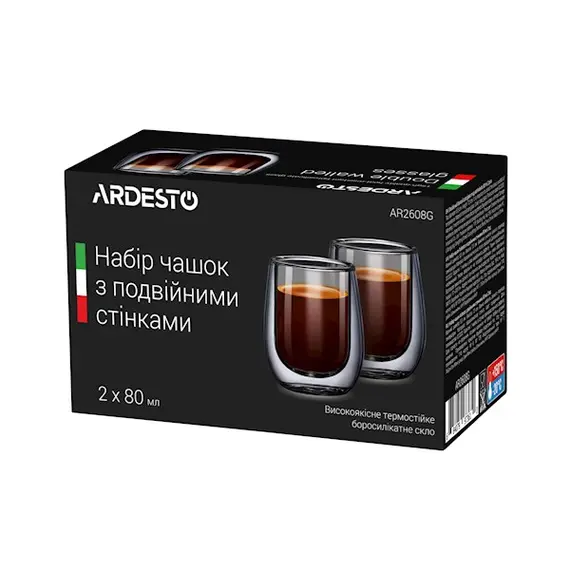 ჭიქები Ardesto Double wall borosilicate glass mug set 80 ml, 2 image - TechMall.geჭიქები Ardesto Double wall borosilicate glass mug set 80 ml, 2 image - TechMall.ge ,ჭიქები Ardesto Double wall borosilicate glass mug set 80 ml, 2 image - TechMall.ge