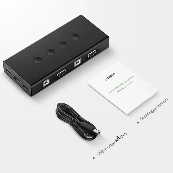 სვიჩი UGREEN (50280) 4-Port USB KVM Switch Box, 2 image - TechMall.geსვიჩი UGREEN (50280) 4-Port USB KVM Switch Box, 2 image - TechMall.ge ,სვიჩი UGREEN (50280) 4-Port USB KVM Switch Box, 2 image - TechMall.ge