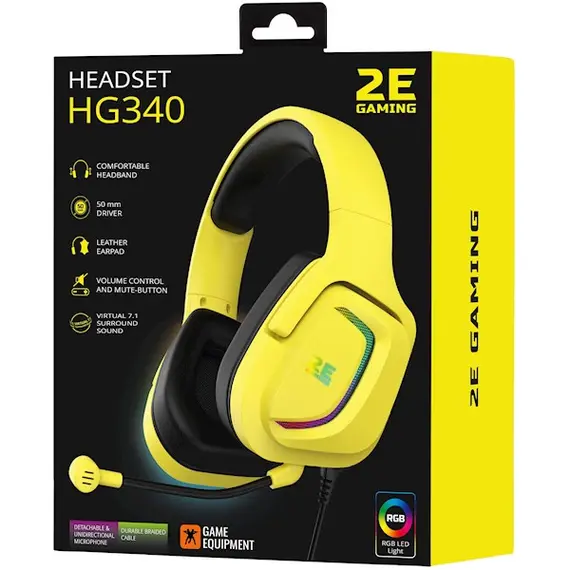 ყურსასმენი 2E HG340 Wired Gaming Headset RGB, USB 7.1, Yellow, 10 image - TechMall.geყურსასმენი 2E HG340 Wired Gaming Headset RGB, USB 7.1, Yellow, 10 image - TechMall.ge ,ყურსასმენი 2E HG340 Wired Gaming Headset RGB, USB 7.1, Yellow, 10 image - TechMall.ge