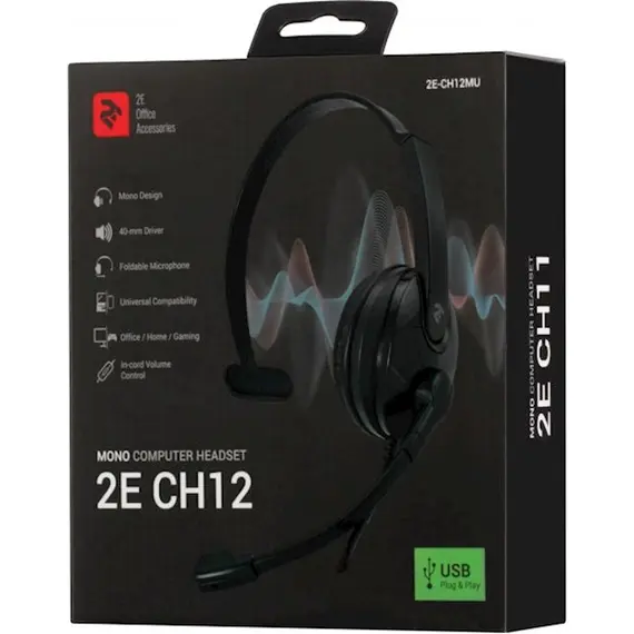 ყურსასმენი 2E CH12MU, Mono Headphones, Wired, USB, Black, 7 image - TechMall.geყურსასმენი 2E CH12MU, Mono Headphones, Wired, USB, Black, 7 image - TechMall.ge ,ყურსასმენი 2E CH12MU, Mono Headphones, Wired, USB, Black, 7 image - TechMall.ge