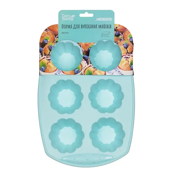 საცხობი ფორმა Ardesto AR2318T 6 Cup Muffin pan Tasty Baking, Silicone, Blue, 2 image - TechMall.geსაცხობი ფორმა Ardesto AR2318T 6 Cup Muffin pan Tasty Baking, Silicone, Blue, 2 image - TechMall.ge ,საცხობი ფორმა Ardesto AR2318T 6 Cup Muffin pan Tasty Baking, Silicone, Blue, 2 image - TechMall.ge
