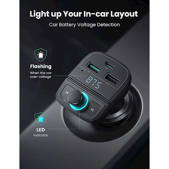 მობილურის დამტენი UGREEN CD229 (80910) Bluetooth Car Charger BT5.0, PD, QC3.0, USB Flash Drive, TF, Black, 6 image - TechMall.geმობილურის დამტენი UGREEN CD229 (80910) Bluetooth Car Charger BT5.0, PD, QC3.0, USB Flash Drive, TF, Black, 6 image - TechMall.ge ,მობილურის დამტენი UGREEN CD229 (80910) Bluetooth Car Charger BT5.0, PD, QC3.0, USB Flash Drive, TF, Black, 6 image - TechMall.ge