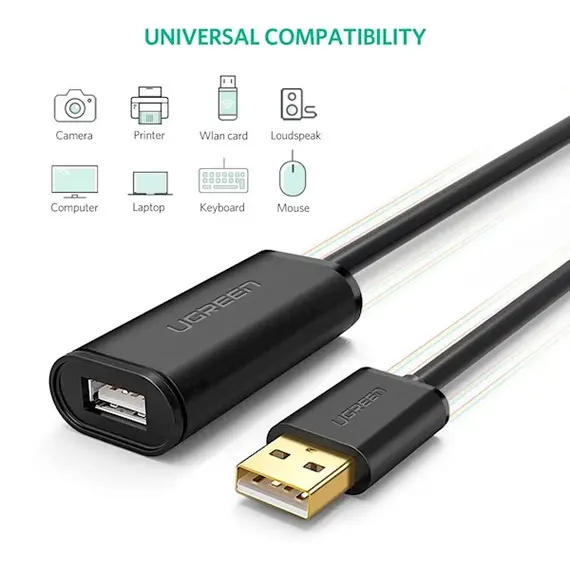 USB დამაგრძელებელი UGREEN (10321) USB Male to USB Female Active Extension Cable with Chipset 10m (Black), 4 image - TechMall.geUSB დამაგრძელებელი UGREEN (10321) USB Male to USB Female Active Extension Cable with Chipset 10m (Black), 4 image - TechMall.ge ,USB დამაგრძელებელი UGREEN (10321) USB Male to USB Female Active Extension Cable with Chipset 10m (Black), 4 image - TechMall.ge