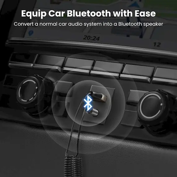 აუდიო ადაპტერი UGREEN CM309 (70601) USB to Aux Car Bluetooth 5.0 Receiver Audio Adapter Black, 2 image - TechMall.geაუდიო ადაპტერი UGREEN CM309 (70601) USB to Aux Car Bluetooth 5.0 Receiver Audio Adapter Black, 2 image - TechMall.ge ,აუდიო ადაპტერი UGREEN CM309 (70601) USB to Aux Car Bluetooth 5.0 Receiver Audio Adapter Black, 2 image - TechMall.ge