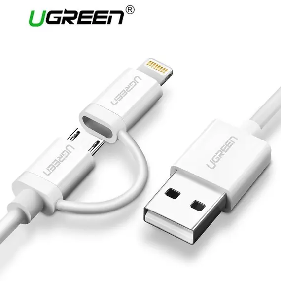 USB კაბელი UGREEN US178 (20876) USB 2.0 to Micro USB+Lightning (2 in 1) Data Cable 1M - TechMall.geUSB კაბელი UGREEN US178 (20876) USB 2.0 to Micro USB+Lightning (2 in 1) Data Cable 1M - TechMall.ge ,USB კაბელი UGREEN US178 (20876) USB 2.0 to Micro USB+Lightning (2 in 1) Data Cable 1M - TechMall.ge