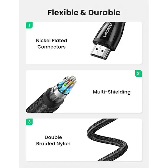 HDMI კაბელი UGREEN HDMI Male to HDMI Male Cable with Braided 2m, 3 image - TechMall.geHDMI კაბელი UGREEN HDMI Male to HDMI Male Cable with Braided 2m, 3 image - TechMall.ge ,HDMI კაბელი UGREEN HDMI Male to HDMI Male Cable with Braided 2m, 3 image - TechMall.ge