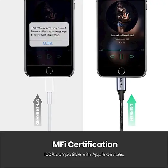 აუდიო ადაპტერი UGREEN 30756 Lightning M/F Round Cable Aluminum Shell with Braided 10cm (Black), 3 image - TechMall.geაუდიო ადაპტერი UGREEN 30756 Lightning M/F Round Cable Aluminum Shell with Braided 10cm (Black), 3 image - TechMall.ge ,აუდიო ადაპტერი UGREEN 30756 Lightning M/F Round Cable Aluminum Shell with Braided 10cm (Black), 3 image - TechMall.ge