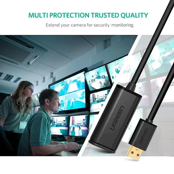 USB დამაგრძლებელი UGREEN US121 (10323) USB 2.0 Active Extension Cable with Chipset 15m (Black), 7 image - TechMall.geUSB დამაგრძლებელი UGREEN US121 (10323) USB 2.0 Active Extension Cable with Chipset 15m (Black), 7 image - TechMall.ge ,USB დამაგრძლებელი UGREEN US121 (10323) USB 2.0 Active Extension Cable with Chipset 15m (Black), 7 image - TechMall.ge