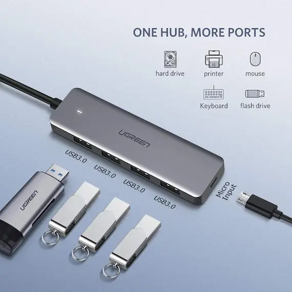 USB ჰაბი UGREEN CM219 (50985) UGREEN USB 3.0 4 Ports USB Hub Gray, 3 image - TechMall.geUSB ჰაბი UGREEN CM219 (50985) UGREEN USB 3.0 4 Ports USB Hub Gray, 3 image - TechMall.ge ,USB ჰაბი UGREEN CM219 (50985) UGREEN USB 3.0 4 Ports USB Hub Gray, 3 image - TechMall.ge
