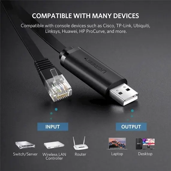 USB LAN კაბელი UGREEN CM204 (50773) USB to RJ45 Console RS232 Cable Serial Adapter for Router 1.5m USB RJ 45 8P8C Console Converter USB Cable, 2 image - TechMall.geUSB LAN კაბელი UGREEN CM204 (50773) USB to RJ45 Console RS232 Cable Serial Adapter for Router 1.5m USB RJ 45 8P8C Console Converter USB Cable, 2 image - TechMall.ge ,USB LAN კაბელი UGREEN CM204 (50773) USB to RJ45 Console RS232 Cable Serial Adapter for Router 1.5m USB RJ 45 8P8C Console Converter USB Cable, 2 image - TechMall.ge