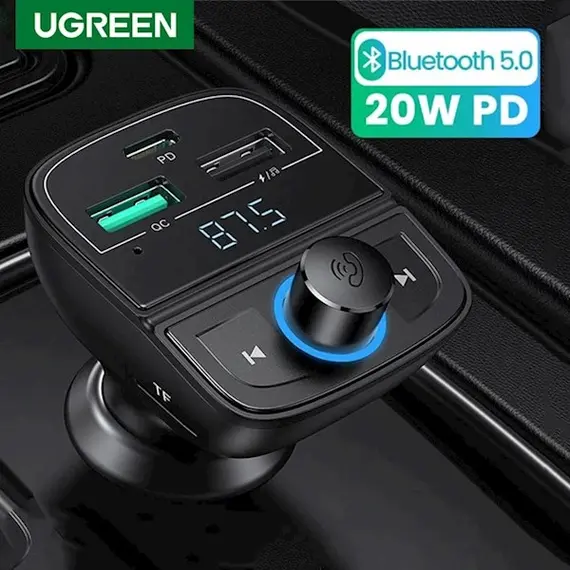 მობილურის დამტენი UGREEN CD229 (80910) Bluetooth Car Charger BT5.0, PD, QC3.0, USB Flash Drive, TF, Black, 4 image - TechMall.geმობილურის დამტენი UGREEN CD229 (80910) Bluetooth Car Charger BT5.0, PD, QC3.0, USB Flash Drive, TF, Black, 4 image - TechMall.ge ,მობილურის დამტენი UGREEN CD229 (80910) Bluetooth Car Charger BT5.0, PD, QC3.0, USB Flash Drive, TF, Black, 4 image - TechMall.ge