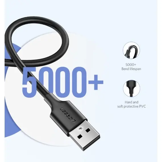 USB კაბელი UGREEN  US289 (60136) 2.0 A to Micro USB Cable Nickel Plating 1m (Black), 3 image - TechMall.geUSB კაბელი UGREEN  US289 (60136) 2.0 A to Micro USB Cable Nickel Plating 1m (Black), 3 image - TechMall.ge ,USB კაბელი UGREEN  US289 (60136) 2.0 A to Micro USB Cable Nickel Plating 1m (Black), 3 image - TechMall.ge