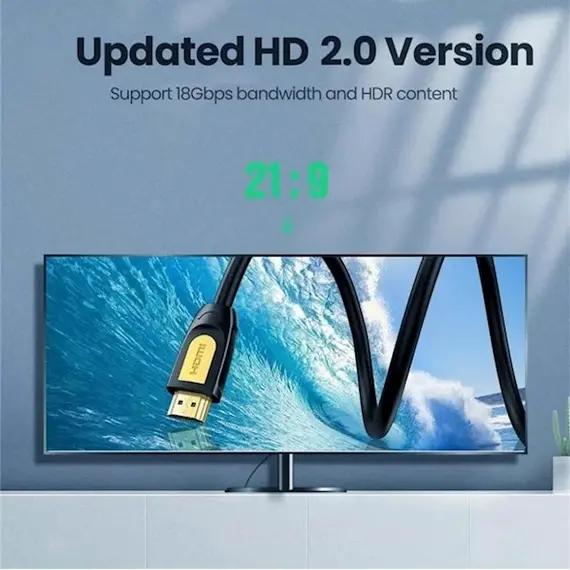 HDMI კაბელი UGREEN HD101 (10128) HDMI to HDMI Cable 1.5M (Yellow/Black), 6 image - TechMall.geHDMI კაბელი UGREEN HD101 (10128) HDMI to HDMI Cable 1.5M (Yellow/Black), 6 image - TechMall.ge ,HDMI კაბელი UGREEN HD101 (10128) HDMI to HDMI Cable 1.5M (Yellow/Black), 6 image - TechMall.ge