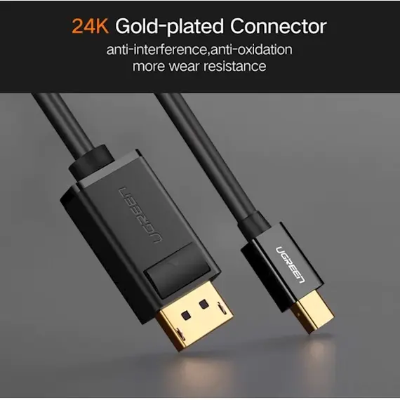 კაბელი UGREEN MD105 (10477) Mini DP to DP Cable 1.5m (Black), 2 image - TechMall.geკაბელი UGREEN MD105 (10477) Mini DP to DP Cable 1.5m (Black), 2 image - TechMall.ge ,კაბელი UGREEN MD105 (10477) Mini DP to DP Cable 1.5m (Black), 2 image - TechMall.ge