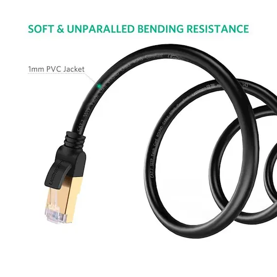 ქსელის კაბელი UGREEN NW107 (11277) Cat7 Patch Cord STP Ethernet Lan Cable 1.5m (Black), 5 image - TechMall.geქსელის კაბელი UGREEN NW107 (11277) Cat7 Patch Cord STP Ethernet Lan Cable 1.5m (Black), 5 image - TechMall.ge ,ქსელის კაბელი UGREEN NW107 (11277) Cat7 Patch Cord STP Ethernet Lan Cable 1.5m (Black), 5 image - TechMall.ge