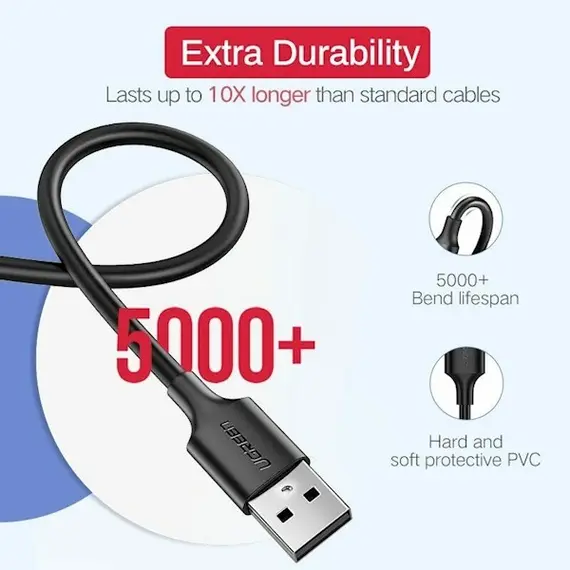 USB კაბელი UGREEN (60138) USB to Micro USB Cable Nickel Plating 2m (Black), 5 image - TechMall.geUSB კაბელი UGREEN (60138) USB to Micro USB Cable Nickel Plating 2m (Black), 5 image - TechMall.ge ,USB კაბელი UGREEN (60138) USB to Micro USB Cable Nickel Plating 2m (Black), 5 image - TechMall.ge
