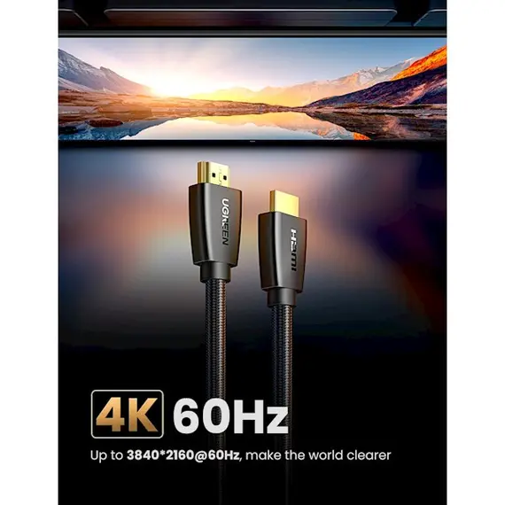 HDMI კაბელი UGREEN HD118 (40411) High-End HDMI Cable with Nylon Braid 3m (Black), 7 image - TechMall.geHDMI კაბელი UGREEN HD118 (40411) High-End HDMI Cable with Nylon Braid 3m (Black), 7 image - TechMall.ge ,HDMI კაბელი UGREEN HD118 (40411) High-End HDMI Cable with Nylon Braid 3m (Black), 7 image - TechMall.ge