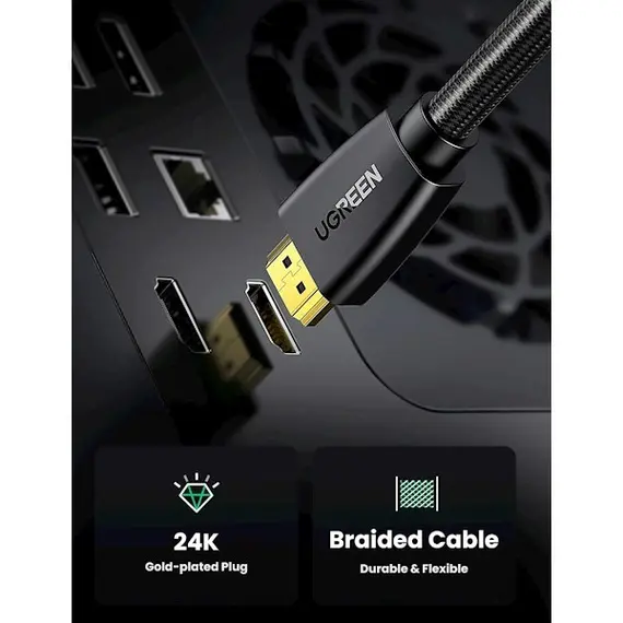 HDMI კაბელი UGREEN HD118 (40410) High-End HDMI Cable with Nylon Braid 2m (Black), 8 image - TechMall.geHDMI კაბელი UGREEN HD118 (40410) High-End HDMI Cable with Nylon Braid 2m (Black), 8 image - TechMall.ge ,HDMI კაბელი UGREEN HD118 (40410) High-End HDMI Cable with Nylon Braid 2m (Black), 8 image - TechMall.ge