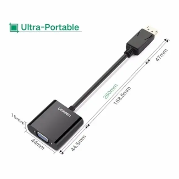 ადაპტერი UGREEN DP109 (20415) DP Male to VGA Female Converter  Black DP To VGA, 3 image - TechMall.geადაპტერი UGREEN DP109 (20415) DP Male to VGA Female Converter  Black DP To VGA, 3 image - TechMall.ge ,ადაპტერი UGREEN DP109 (20415) DP Male to VGA Female Converter  Black DP To VGA, 3 image - TechMall.ge