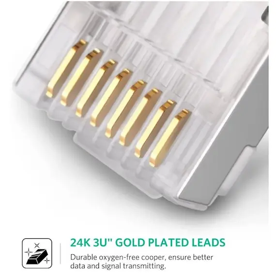 ქსელის კაბელის კონექტორი UGREEN NW111 (50248) Connector Cat6 Shielded Crystal Head 100 Pack, 2 image - TechMall.geქსელის კაბელის კონექტორი UGREEN NW111 (50248) Connector Cat6 Shielded Crystal Head 100 Pack, 2 image - TechMall.ge ,ქსელის კაბელის კონექტორი UGREEN NW111 (50248) Connector Cat6 Shielded Crystal Head 100 Pack, 2 image - TechMall.ge