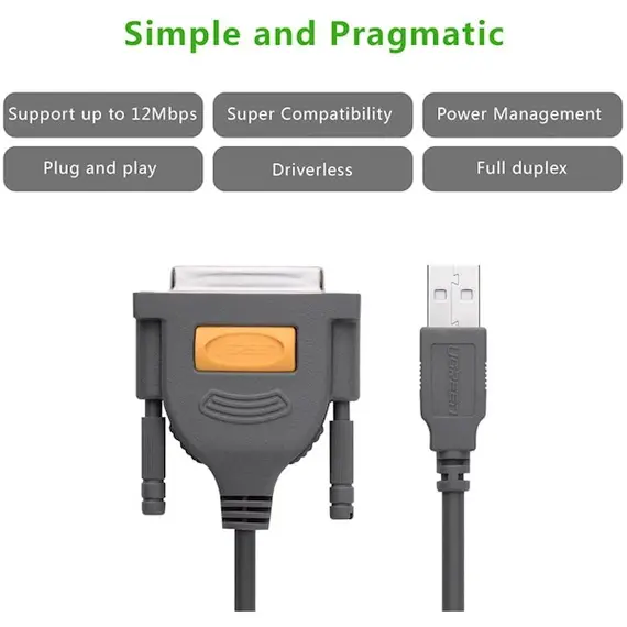 პრინტერის კაბელი UGREEN US167 (20224) USB to DB25 Parallel Printer Cable 2m, 5 image - TechMall.geპრინტერის კაბელი UGREEN US167 (20224) USB to DB25 Parallel Printer Cable 2m, 5 image - TechMall.ge ,პრინტერის კაბელი UGREEN US167 (20224) USB to DB25 Parallel Printer Cable 2m, 5 image - TechMall.ge
