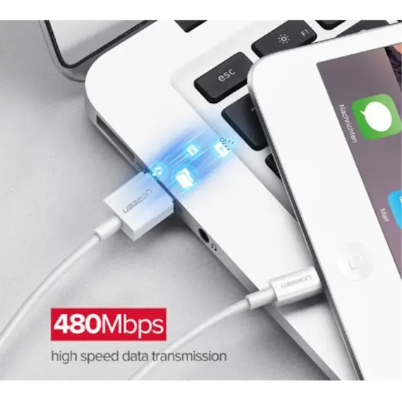 მობილურის დამტენი Ugreen US155 (20728) USB Cable for iPhone Xs Max XR 2.4A MFi Lightning USB Fast Charging Cable for iPhone X 8 7 Mobile Phone USB Charger Cord, 4 image - TechMall.geმობილურის დამტენი Ugreen US155 (20728) USB Cable for iPhone Xs Max XR 2.4A MFi Lightning USB Fast Charging Cable for iPhone X 8 7 Mobile Phone USB Charger Cord, 4 image - TechMall.ge ,მობილურის დამტენი Ugreen US155 (20728) USB Cable for iPhone Xs Max XR 2.4A MFi Lightning USB Fast Charging Cable for iPhone X 8 7 Mobile Phone USB Charger Cord, 4 image - TechMall.ge