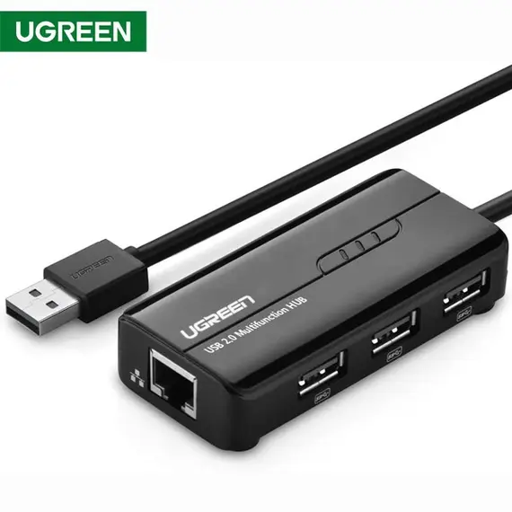 ქსელის ბარათი UGREEN 20264 USB 2.0 10/100Mbps USB to Lan + 3Port USB HUB Network Adapter - TechMall.geქსელის ბარათი UGREEN 20264 USB 2.0 10/100Mbps USB to Lan + 3Port USB HUB Network Adapter - TechMall.ge ,ქსელის ბარათი UGREEN 20264 USB 2.0 10/100Mbps USB to Lan + 3Port USB HUB Network Adapter - TechMall.ge