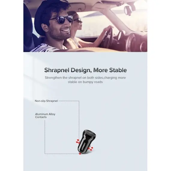 მანქანის USB დამტენი UGREEN ED018 (50875) Car Charger Dual USB Mini 5V / 2.4A Max, 5 image - TechMall.geმანქანის USB დამტენი UGREEN ED018 (50875) Car Charger Dual USB Mini 5V / 2.4A Max, 5 image - TechMall.ge ,მანქანის USB დამტენი UGREEN ED018 (50875) Car Charger Dual USB Mini 5V / 2.4A Max, 5 image - TechMall.ge