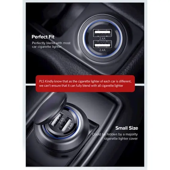 მანქანის USB დამტენი UGREEN ED018 (50875) Car Charger Dual USB Mini 5V / 2.4A Max, 4 image - TechMall.geმანქანის USB დამტენი UGREEN ED018 (50875) Car Charger Dual USB Mini 5V / 2.4A Max, 4 image - TechMall.ge ,მანქანის USB დამტენი UGREEN ED018 (50875) Car Charger Dual USB Mini 5V / 2.4A Max, 4 image - TechMall.ge