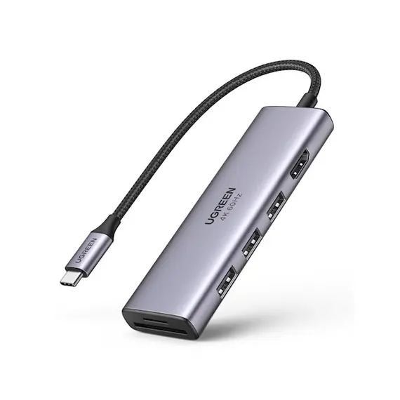USB-C ჰაბი UGREEN CM511 (60384), 5-in-1 Adapter, USB-C Hub to 3xUSB3.0, HDMI, TF/SD, Gray - TechMall.geUSB-C ჰაბი UGREEN CM511 (60384), 5-in-1 Adapter, USB-C Hub to 3xUSB3.0, HDMI, TF/SD, Gray - TechMall.ge ,USB-C ჰაბი UGREEN CM511 (60384), 5-in-1 Adapter, USB-C Hub to 3xUSB3.0, HDMI, TF/SD, Gray - TechMall.ge