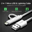 USB კაბელი UGREEN US178 (20876) USB 2.0 to Micro USB+Lightning (2 in 1) Data Cable 1M, 5 image - TechMall.geUSB კაბელი UGREEN US178 (20876) USB 2.0 to Micro USB+Lightning (2 in 1) Data Cable 1M, 5 image - TechMall.ge ,USB კაბელი UGREEN US178 (20876) USB 2.0 to Micro USB+Lightning (2 in 1) Data Cable 1M, 5 image - TechMall.ge